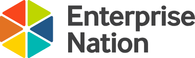 Enterprise Nation logo with colorful hexagon icon on the left and company name on the right.